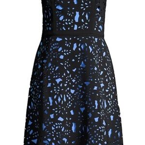 SHANI Laser Cut Floral Off the Shoulder Fit & Flare Cocktail Dress